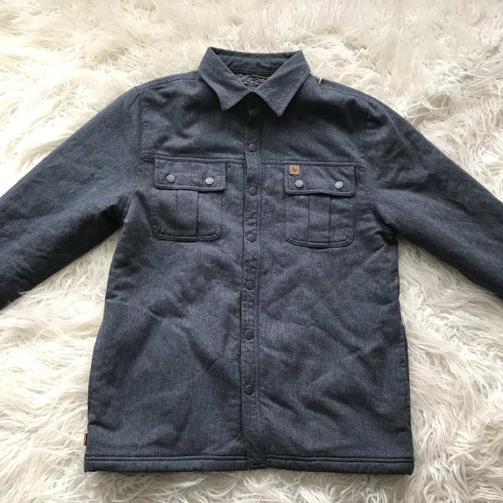 HippyTree Sherpa Lined Button Down Shirt Coat